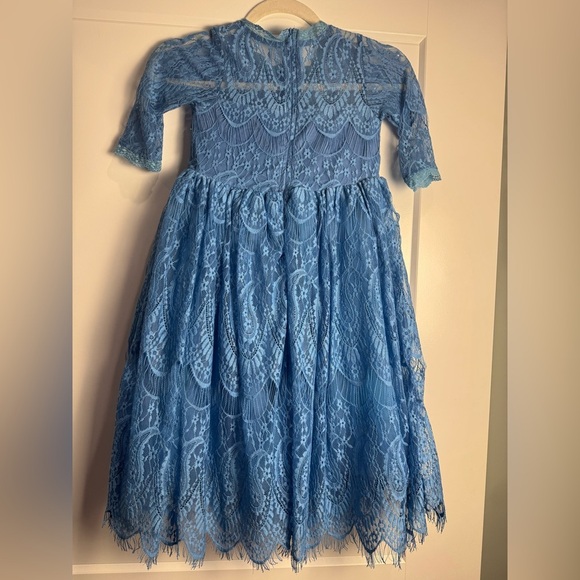 Trish Scully bella Rafaela dress Carolina blue *no belt* lace - Picture 4 of 8
